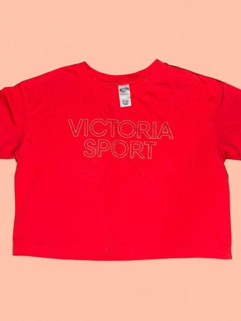 Victoria's Secret Red Victoria Sport Cropped Tee
